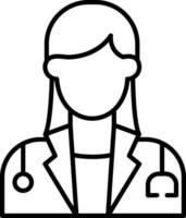 Female Doctor Line Icon vector