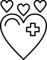 Heart Line Icon vector