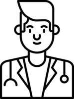 Male Doctor Line Icon vector