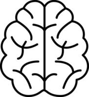 icono de la línea del cerebro vector