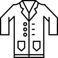 icono de línea de bata de laboratorio vector