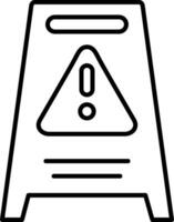 Hazard Sign Line Icon vector