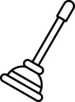 Plunger Line Icon vector