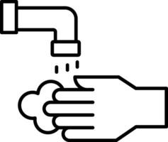 icono de línea de lavado de manos vector