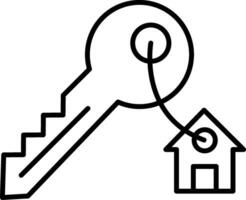 House Key Line Icon vector