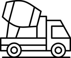 Concrete Mixer Line Icon vector