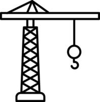 Tower Crane Line Icon vector