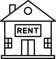 House for Rent Line Icon vector