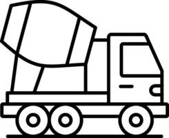 Concrete Mixer Truck Line Icon vector