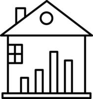 Real Estate Stats Line Icon vector