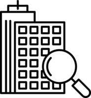 Search Apartment Line Icon vector