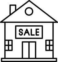 House for Sale Line Icon vector