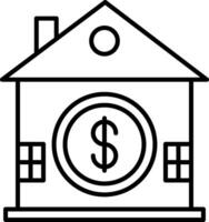House Saving Line Icon vector