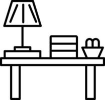 Table Lamp Line Icon vector