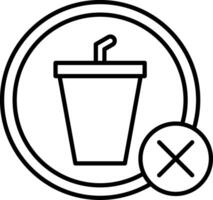 No Drinks Line Icon vector