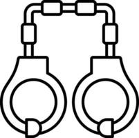 Handcuffs Line Icon vector