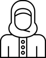 Islamic Woman Line Icon vector