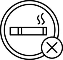 No Smoking Line Icon vector