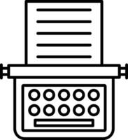 Typewriter Line Icon vector