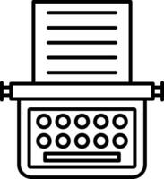 icono de línea de máquina de escribir vector