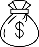 Money bag Line Icon vector