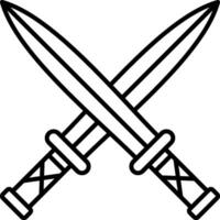 Two Swords Line Icon vector