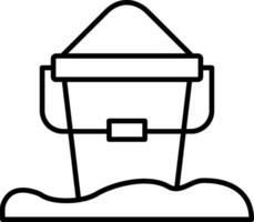Sand Bucket Line Icon vector