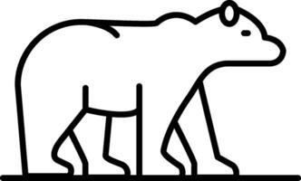Polar Bear Line Icon vector
