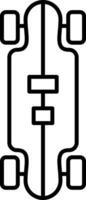 longboard línea icono vector