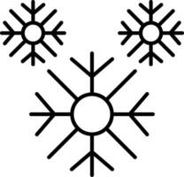 icono de línea de copo de nieve vector