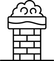 Chimney Top Line Icon vector