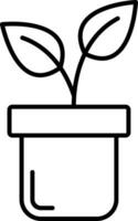 icono de línea de plantas vector