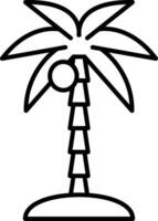 Coconut Tree Line Icon vector