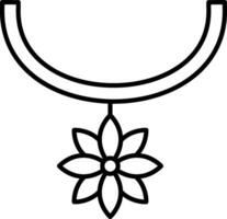 Flower Necklace Line Icon vector