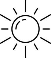 icono de línea de sol vector