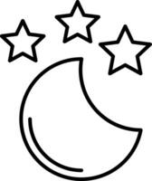 New Moon Line Icon vector