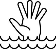 Drowning Line Icon vector