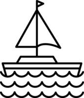 Sail Boat Line Icon vector