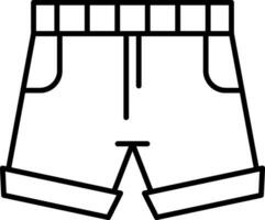 icono de línea de pantalones cortos vector