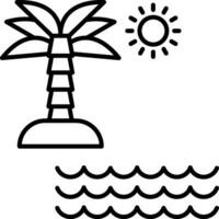 icono de línea de playa vector