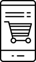 icono de línea de compras en línea vector