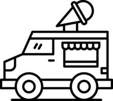 Icecream Van Line Icon vector