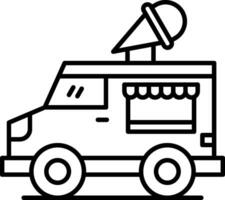 Icecream Van Line Icon vector