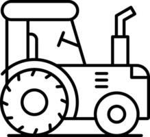 icono de línea de tractor vector