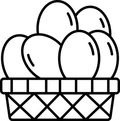 Eggs Basket Line Icon