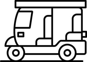 Rickshaw Line Icon vector