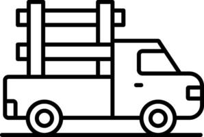 Pickup Truck Line Icon vector