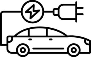 icono de línea de coche eléctrico vector