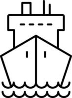 Cargo Ship Line Icon vector