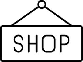 Shop Sign Line Icon vector